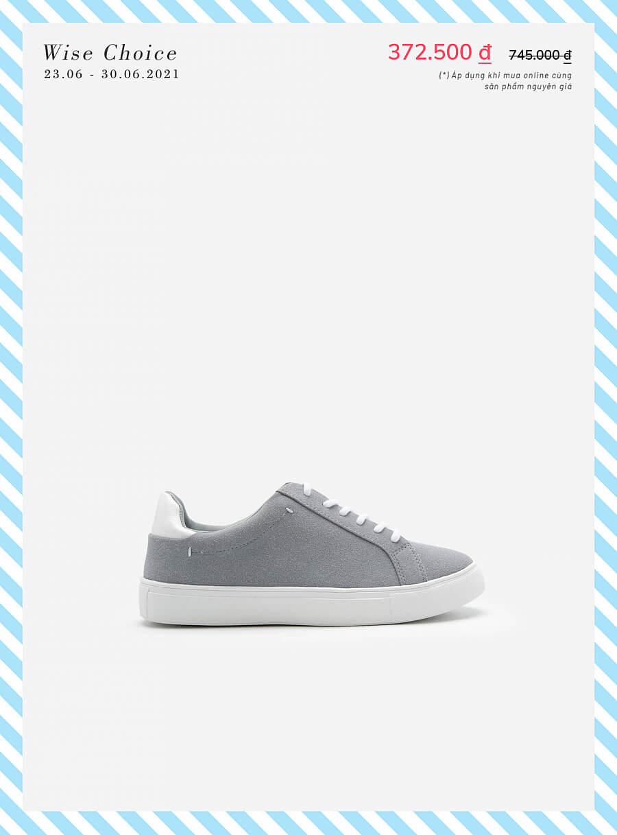 Giày Sneaker Da Nubuck - SNK 0039 - Màu Xám Nhạt