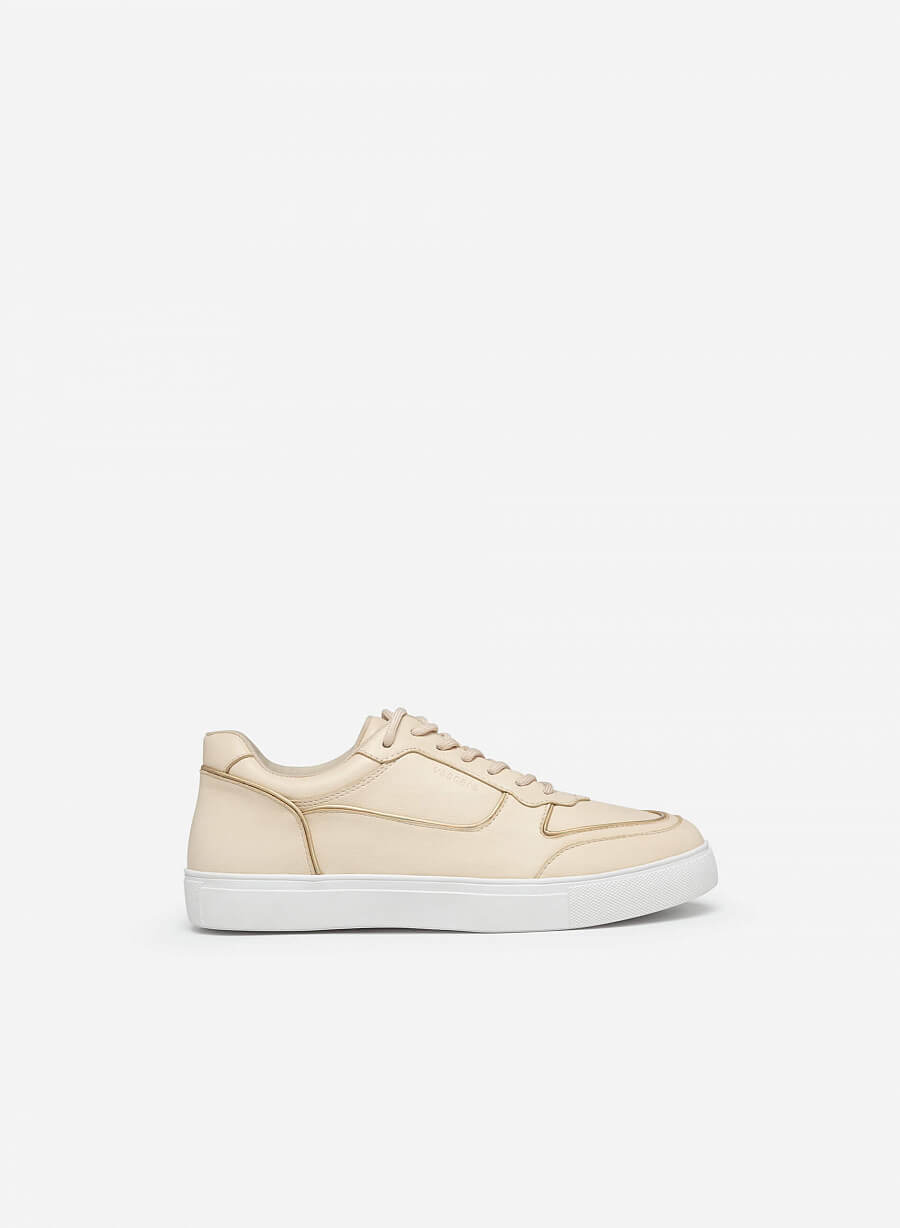 Giày sneaker viền chỉ nổi thời trang - SNK 0042 - Màu be - vascara.com
