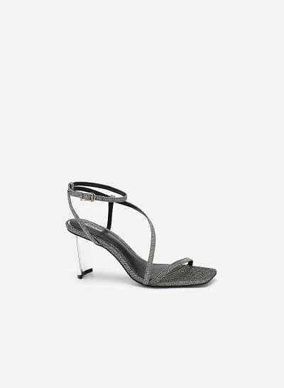 Giày Sandal Quai Mảnh Phối Kim Tuyến Metallic - SDN 0689 - Màu Bạc - VASCARA