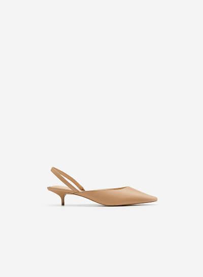 Giày Kitten Heel Mũi Nhọn Thanh Lịch - BMN 0485 - Màu Be