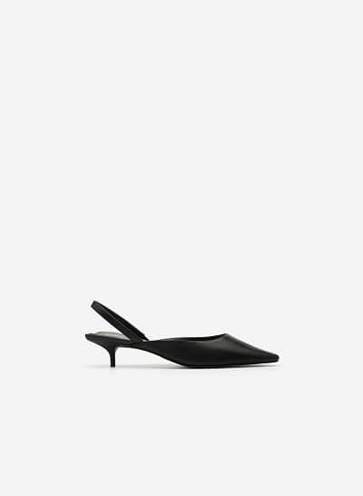 Giày Kitten Heel Mũi Nhọn Thanh Lịch - BMN 0485 - Màu Đen