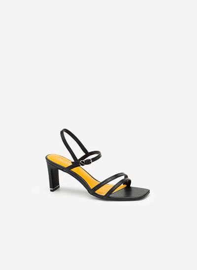 Giày Sandal Họa Tiết Vân Rắn - SDN 0632 - Màu Đen - VASCARA