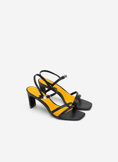 Giày Sandal Họa Tiết Vân Rắn - SDN 0632 - Màu Đen - VASCARA