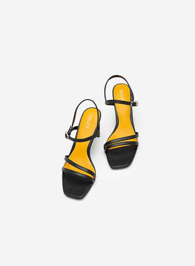 Giày Sandal Họa Tiết Vân Rắn - SDN 0632 - Màu Đen - VASCARA