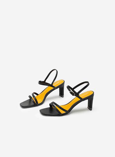 Giày Sandal Họa Tiết Vân Rắn - SDN 0632 - Màu Đen - VASCARA