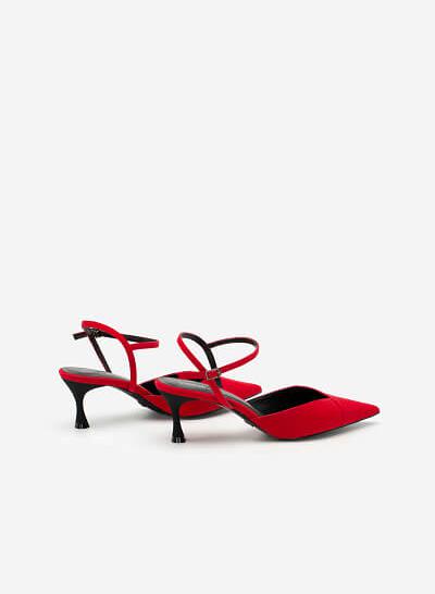 Giày bít mũi nhọn da - BMN 0483 - Màu đỏ - VASCARA