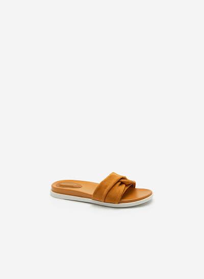 Dép Quai Ngang Quai Velvet Đế Hai Màu - DXP 0159 - Màu Vàng Đậm