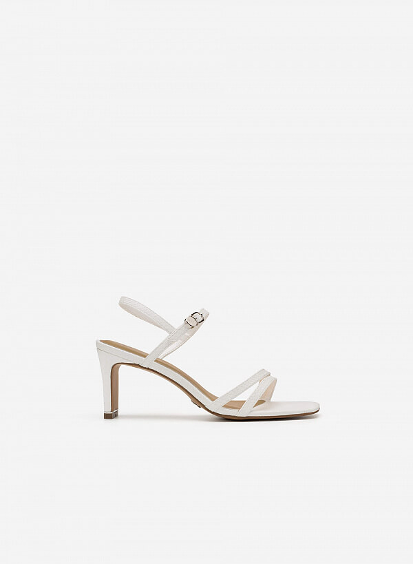 Giày Sandal Họa Tiết Vân Rắn - SDN 0632 - Màu Trắng