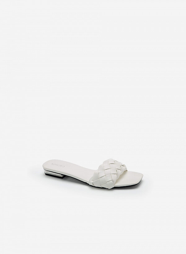 Hài Gót Metallic Quai Da Đan Canarium - DXP 0160 - Màu Trắng
