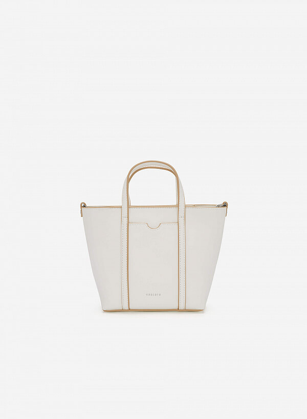Túi Tote Viền Chỉ Nổi - TOT 0064 - Màu Trắng