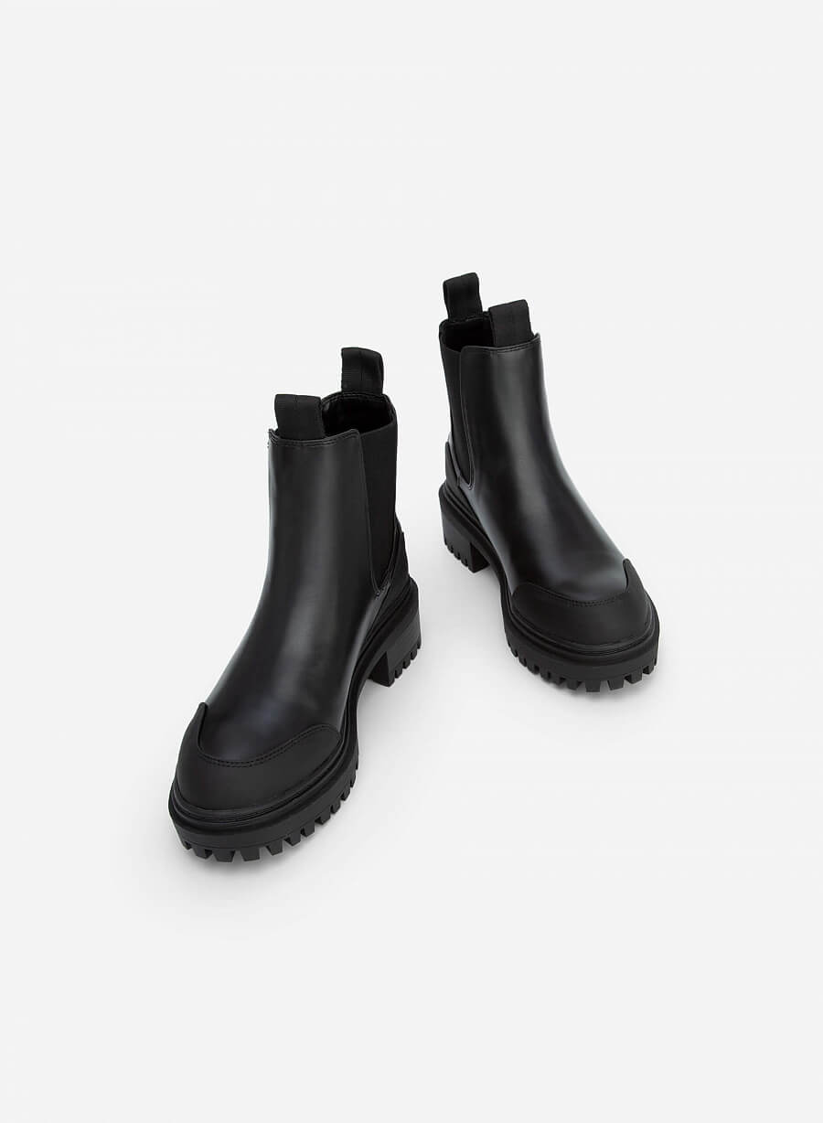 Chelsea Boots Viền Chỉ Nổi Lug-Sole - BOT 0908 - Màu Đen - vascara.com