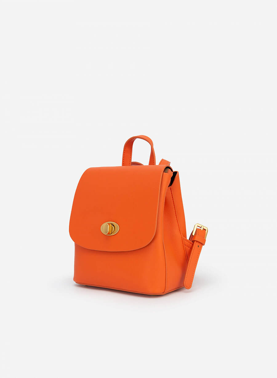 Balo Mini Khóa Cài Oval - BAC 0156 - Màu Cam - vascara.com