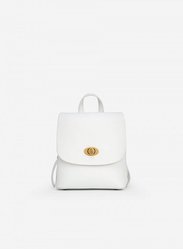 Balo Mini Khóa Cài Oval - BAC 0156 - Màu Trắng