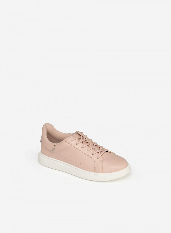 Giày Sneaker Gót Viền Metallic - SNK 0041 - Màu Hồng - VASCARA