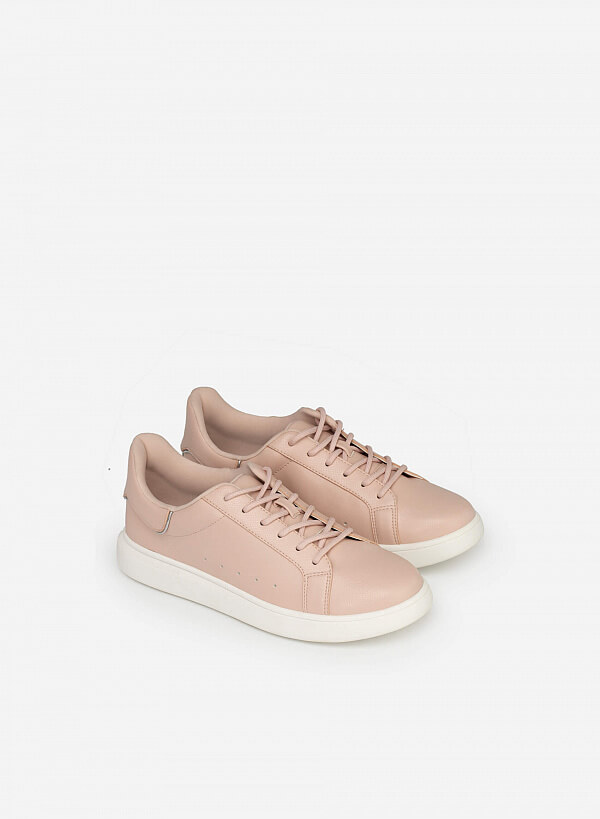 Giày sneaker gót viền metallic - SNK 0041 - Màu hồng - VASCARA