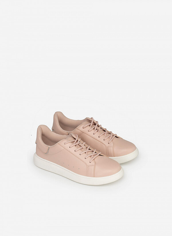 Giày Sneaker Gót Viền Metallic - SNK 0041 - Màu Hồng - VASCARA