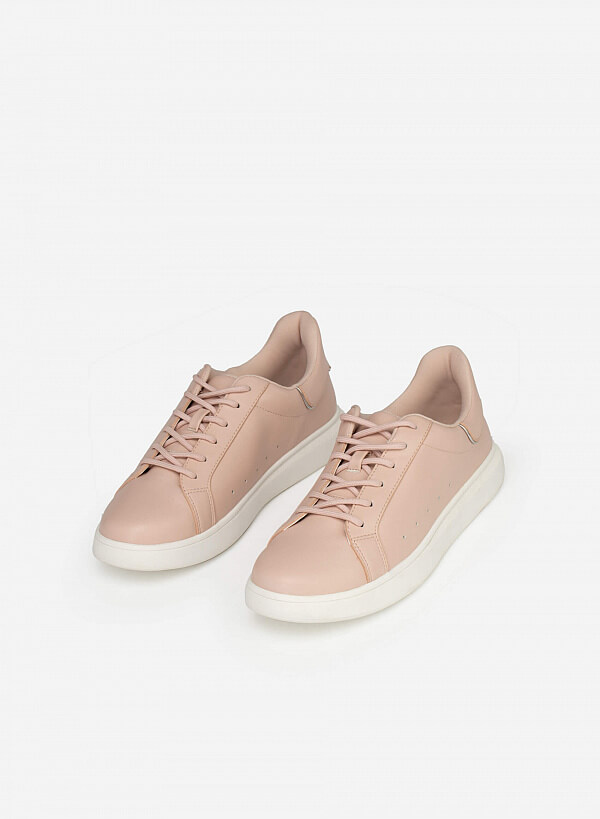 Giày Sneaker Gót Viền Metallic - SNK 0041 - Màu Hồng - VASCARA