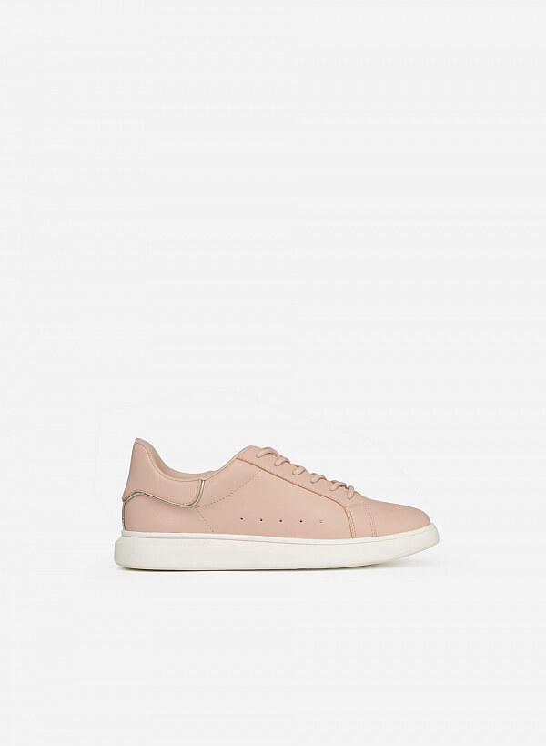 Giày sneaker gót viền metallic - SNK 0041 - Màu hồng