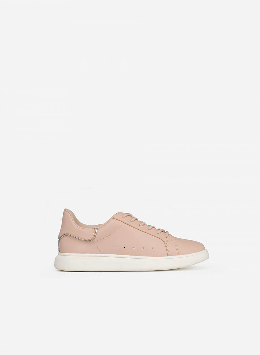 Giày Sneaker Gót Viền Metallic - SNK 0041 - Màu Hồng - VASCARA