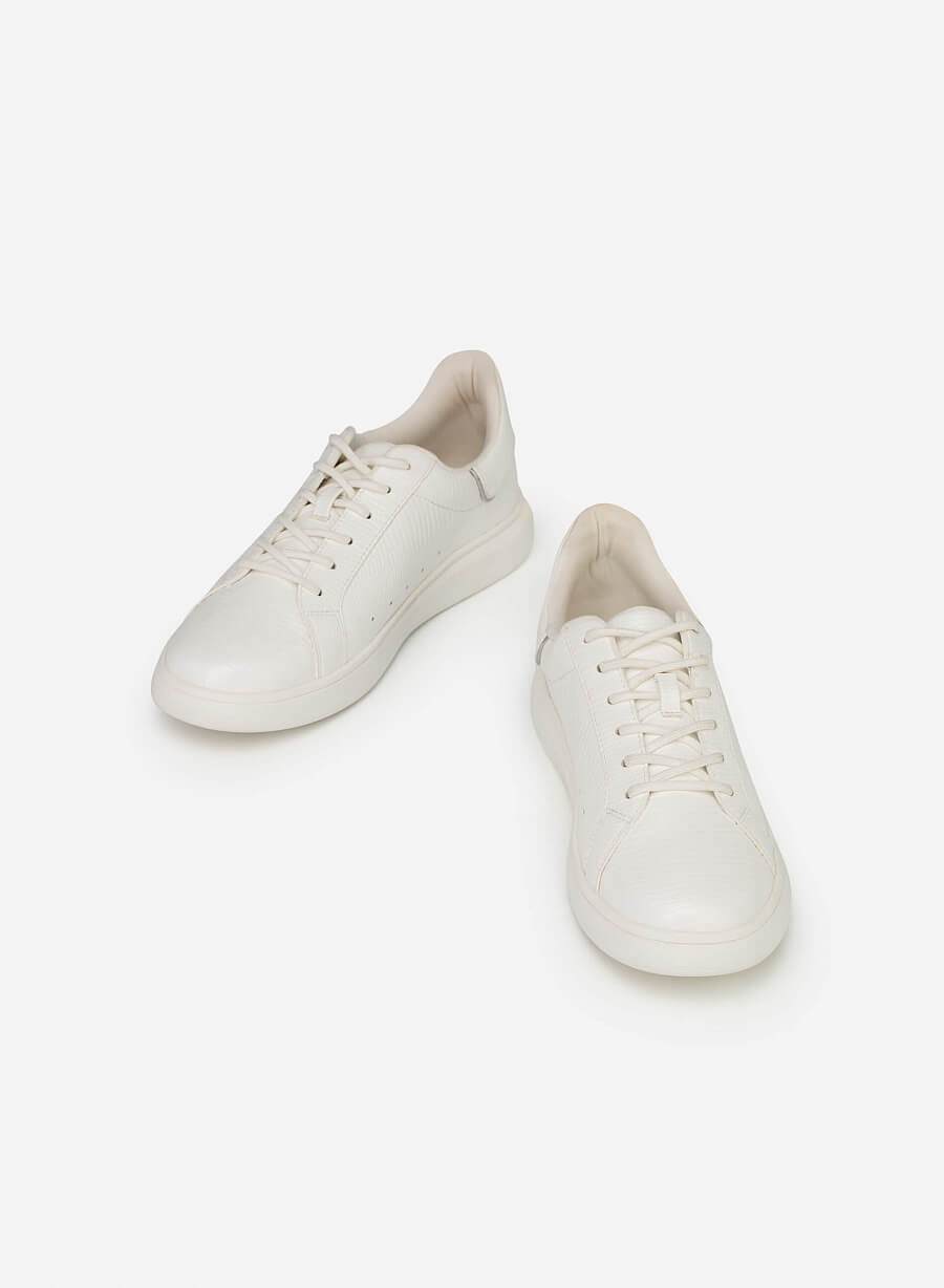 Giày sneaker gót viền metallic - SNK 0041 - Màu trắng - vascara.com
