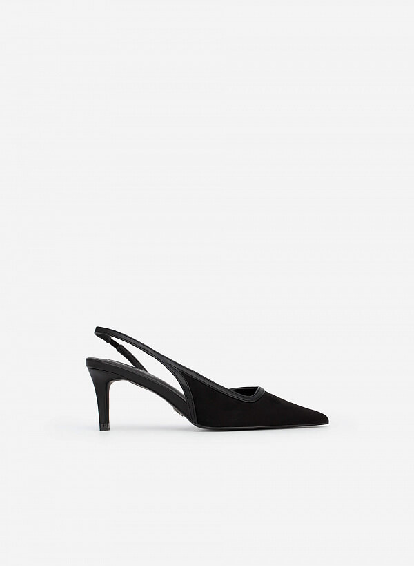Giày D'Orsay Slingback Phối - BMN 0499 - Màu Đen - VASCARA