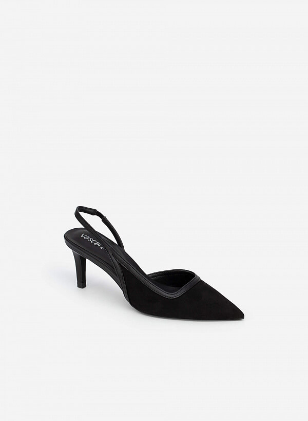 Giày D'Orsay Slingback Phối - BMN 0499 - Màu Đen