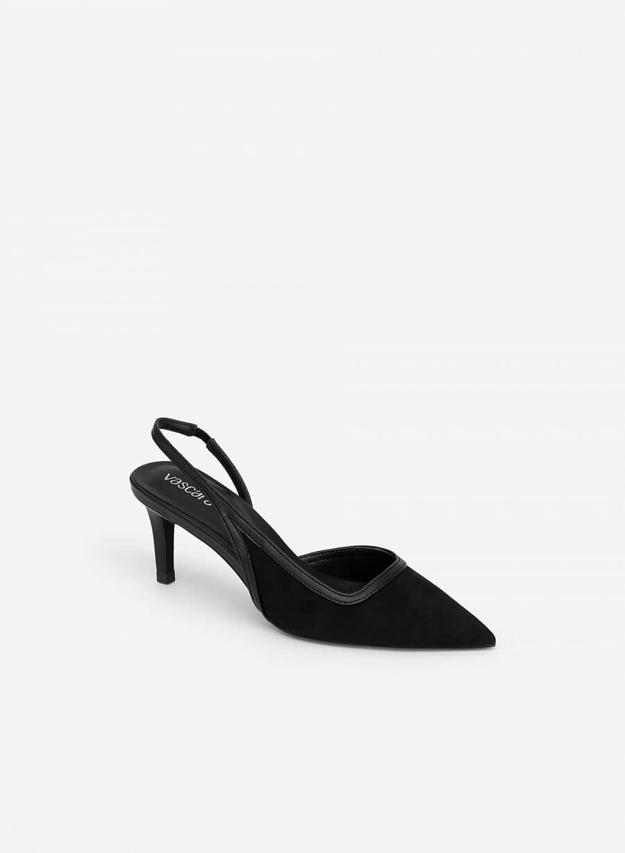 Giày D'Orsay Slingback Phối - BMN 0499 - Màu Đen - VASCARA