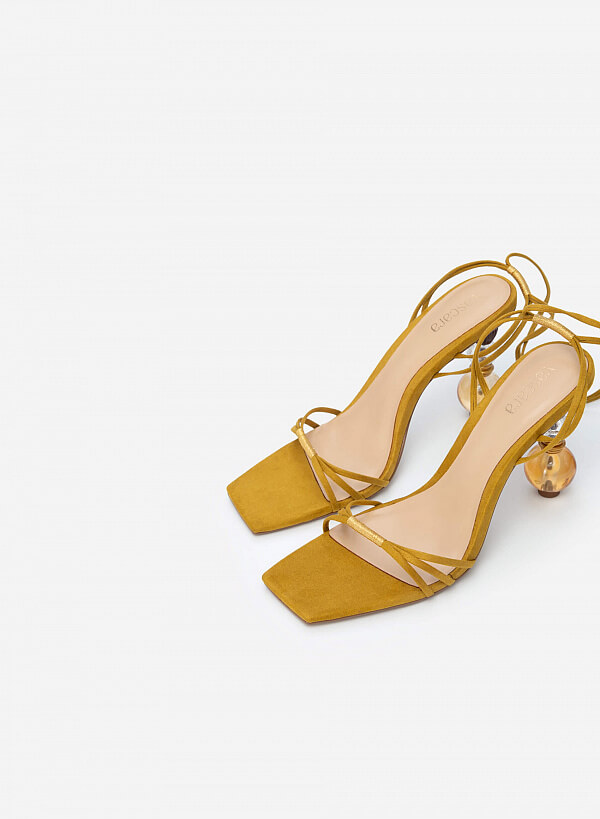 Giày Sandal Gót Đặc Biệt - Vascara x Lê Thanh Hòa - Like The Sunshine - SDN 0707 - Màu Vàng Đậm - VASCARA