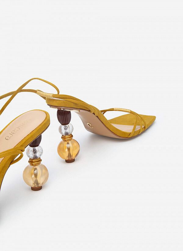 Giày Sandal Gót Đặc Biệt - Vascara x Lê Thanh Hòa - Like The Sunshine - SDN 0707 - Màu Vàng Đậm - VASCARA