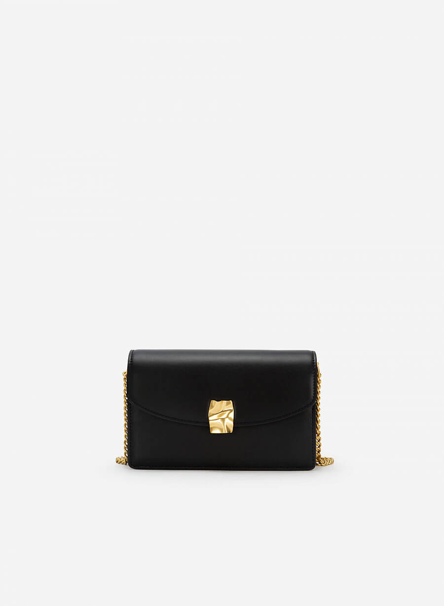 Túi đeo chéo khóa kim loại geometric - SHO 0191 - Màu đen - vascara.com
