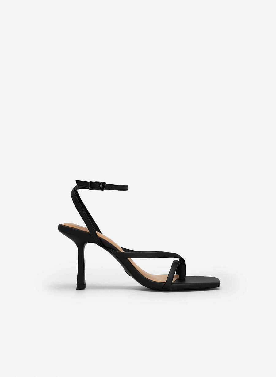 Giày sandal ankle strap quai ngang phối kẹp - SDN 0723 - Màu đen - vascara.com