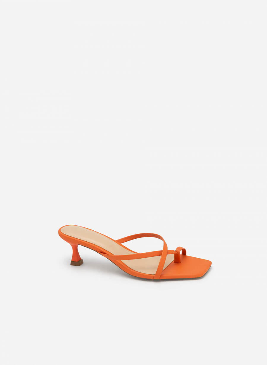 Guốc mũi vuông quai mảnh đan chéo spool heel - GNN 0171 - Màu cam - vascara.com