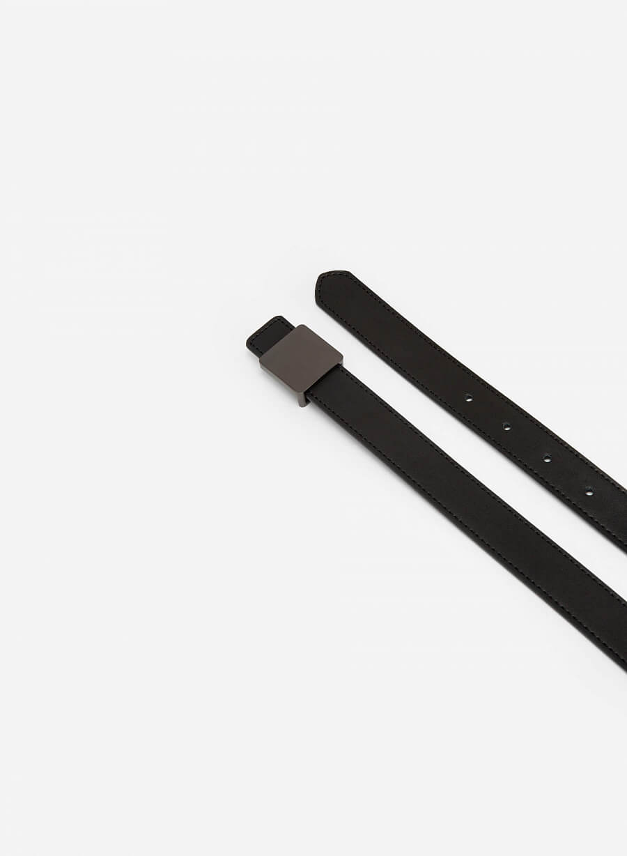 Thắt Lưng Khóa Bạc Bản Vuông - TRO 0023 - Màu Đen - vascara.com