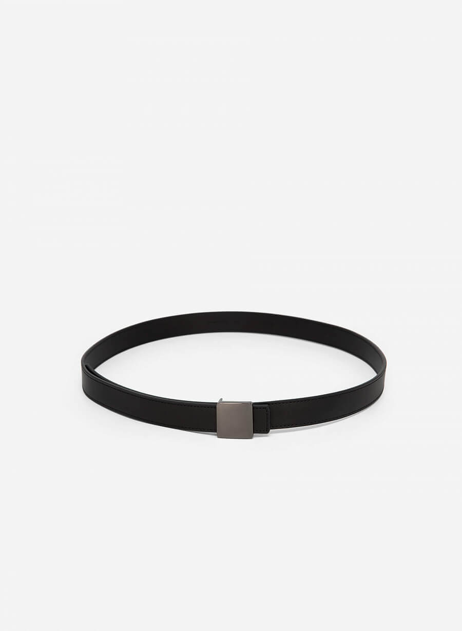 Thắt Lưng Khóa Bạc Bản Vuông - TRO 0023 - Màu Đen - VASCARA