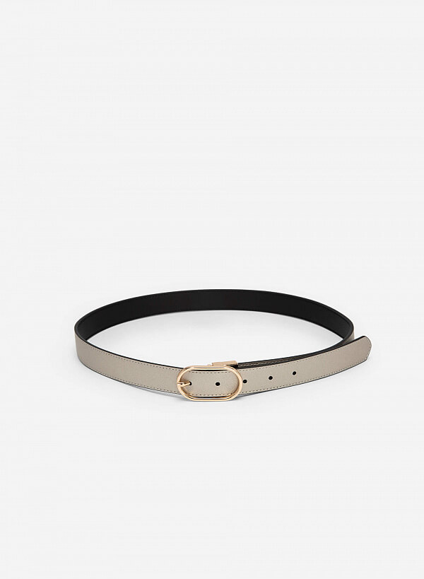 Thắt Lưng Khóa Cài Golden Oval - TRO 0024 - Màu Đen & Bạc