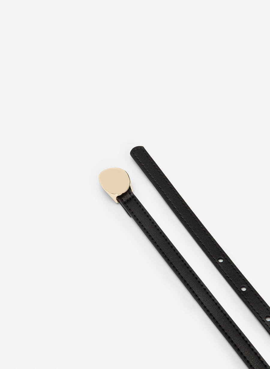 Thắt lưng dây mảnh khóa geometric - WAI 0029 - Màu đen - vascara.com