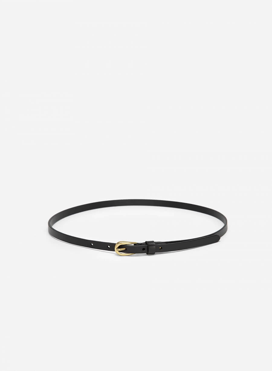 Thắt Lưng Dây Mảnh Khóa Cài Dáng Bầu - WAI 0031 - Màu Đen - VASCARA