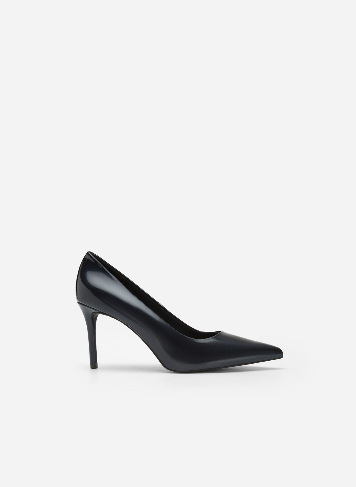 Polished Style Stiletto Heel Pointed Toe Pumps - HIG 0528 - Dark Blue - vascara.com