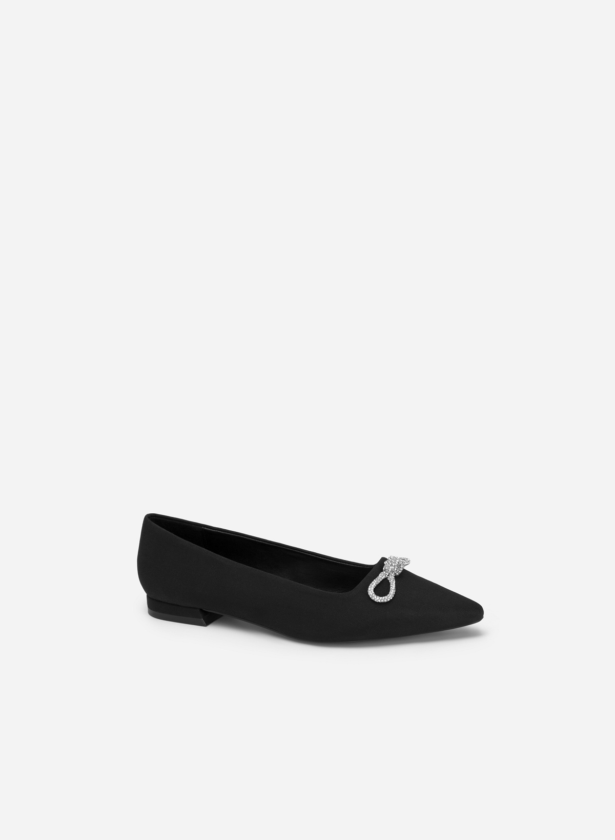 Bow Tie Décor Pointed Toe Ballerinas - HIG 0563 - Black - vascara.com