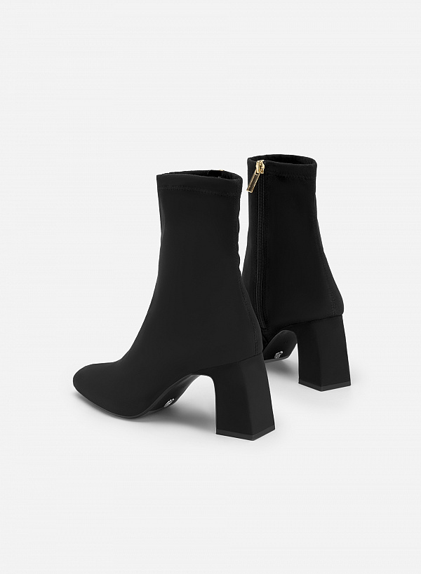 All-day comfort mid ankle boot gót trụ - BOT 0926 - Màu đen - VASCARA