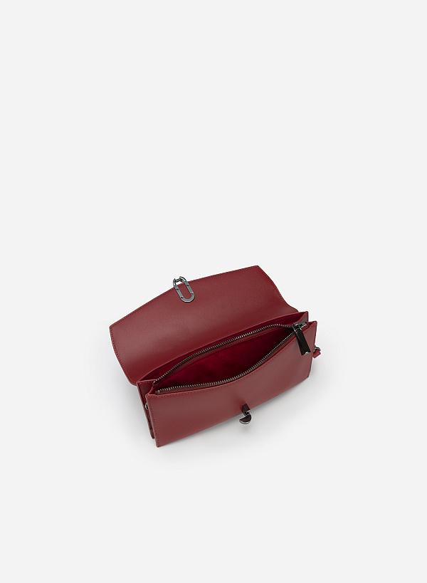 Ví Dự Tiệc Envelope Da Thật - CLU 0109 - Màu Đỏ Đậm - VASCARA