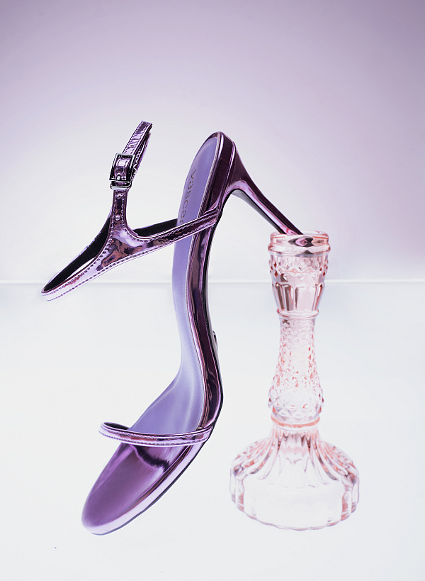 Giày sandal metallic quai mảnh - SDN 0737 - Màu tím - VASCARA