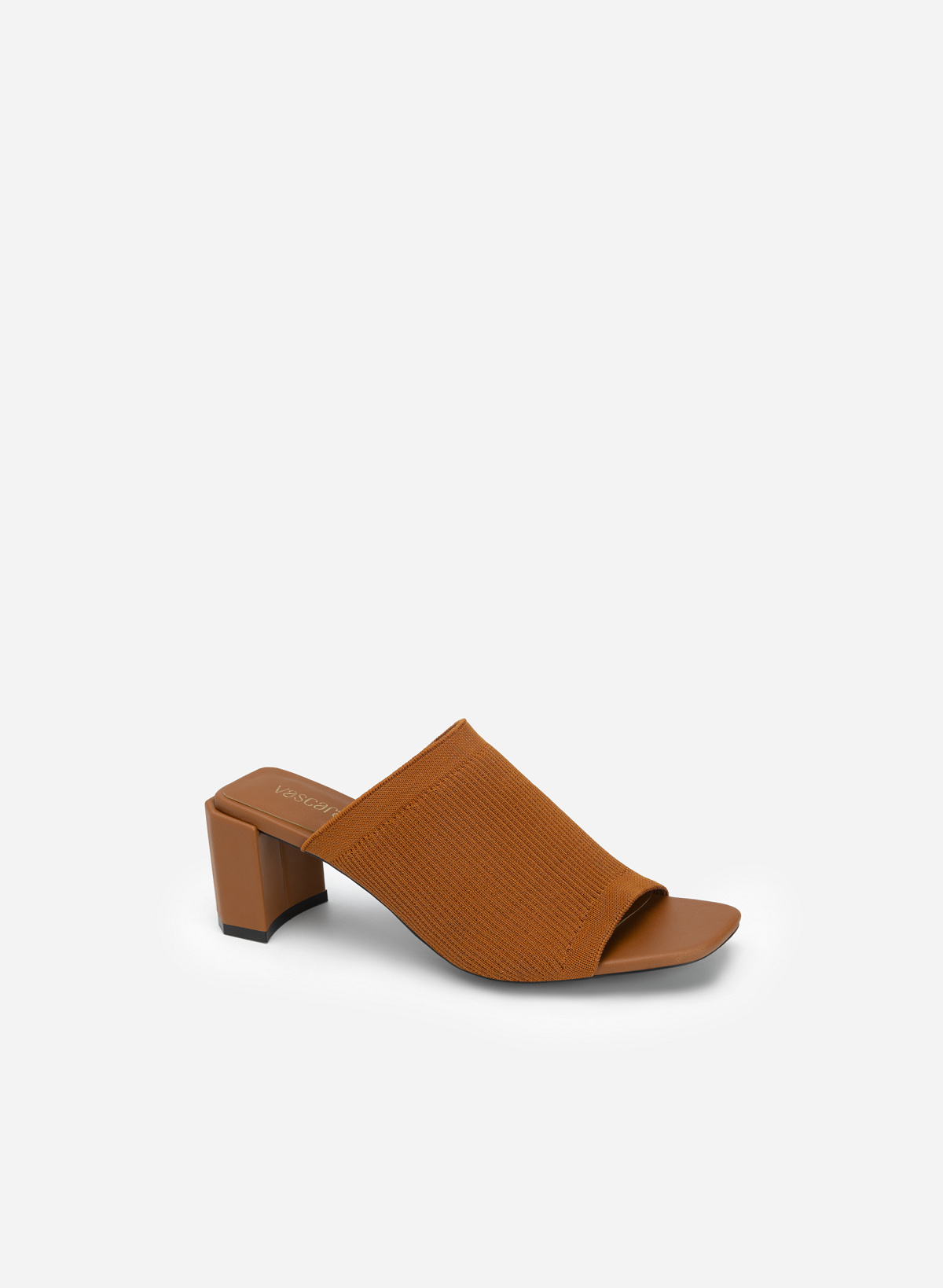 Knitted Large Canvas Strap Mules - MUL 0176 - Brown - vascara.com