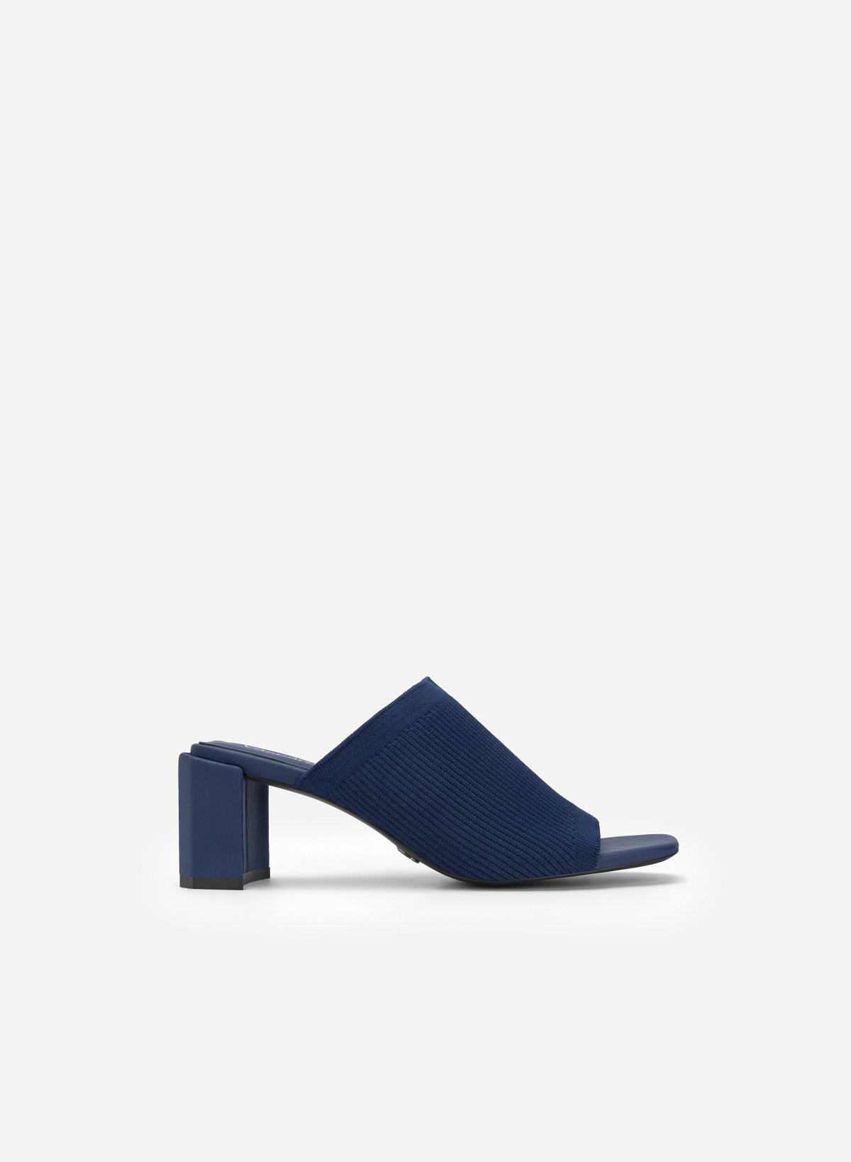 Knitted Large Canvas Strap Mules - MUL 0176 - Dark Blue - vascara.com