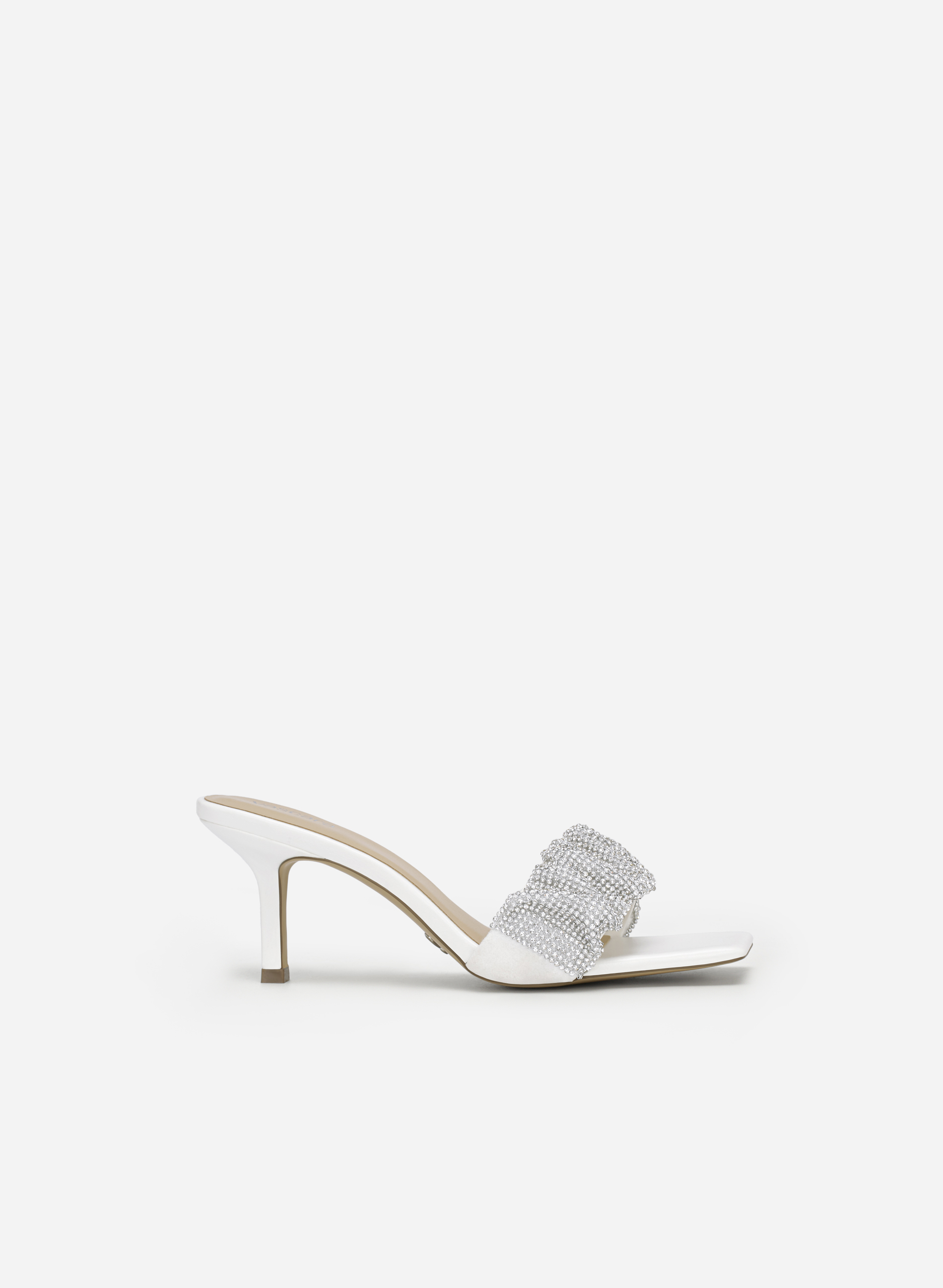 Splendid Night Collection - Crystal Décor Nubuck Front Strap Mules ...