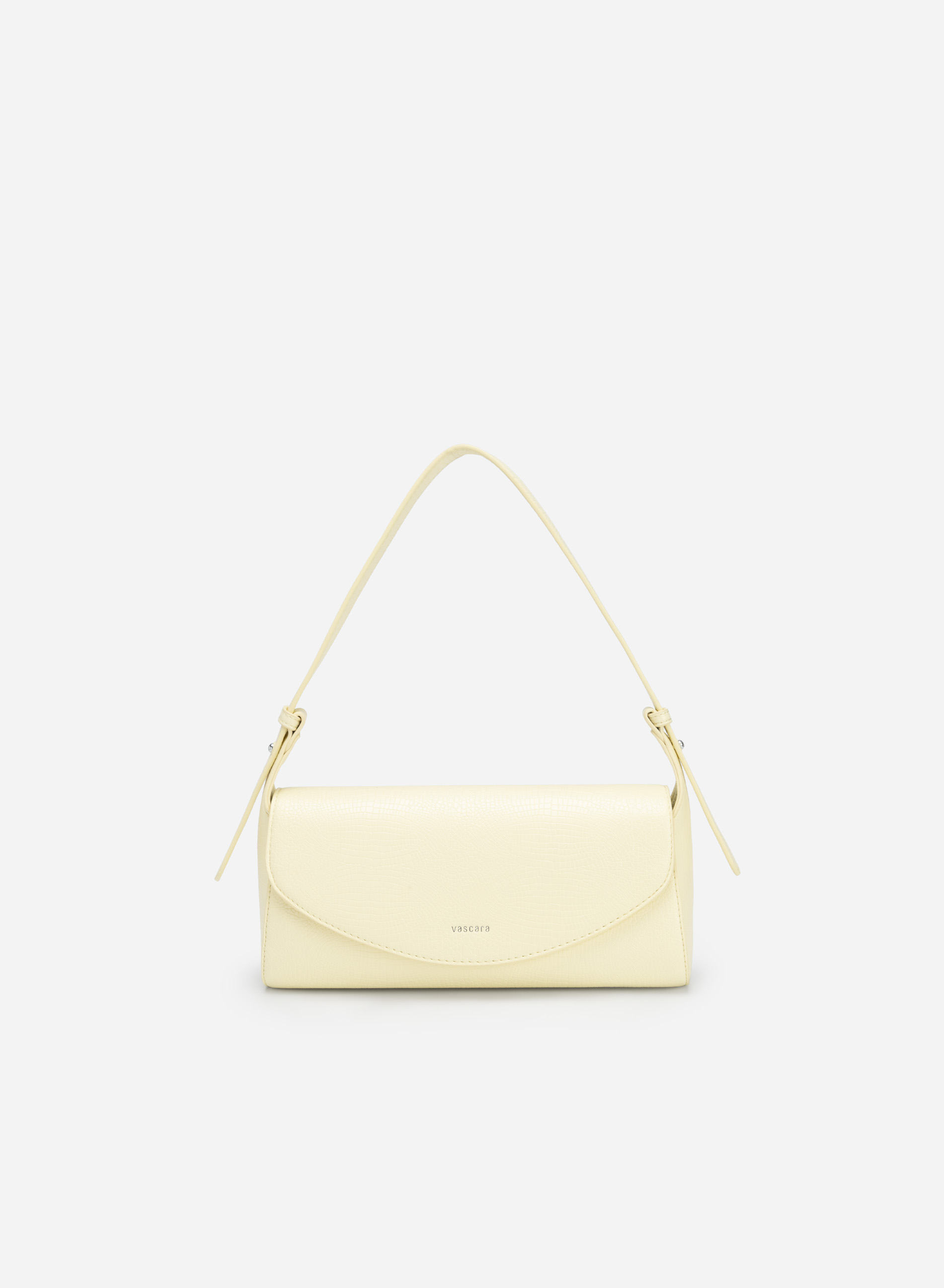 Croc-effect Handbag - SAC 0308 - Light Yellow | VASCARA