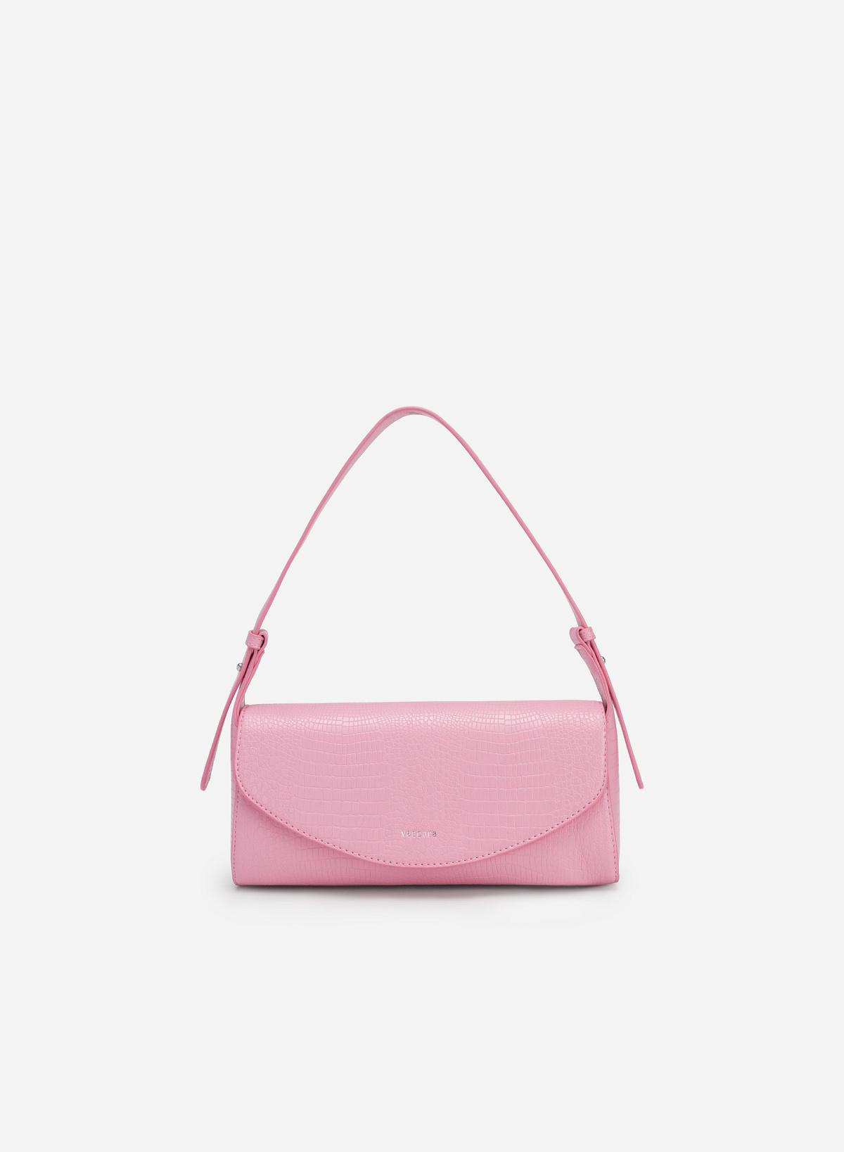 Croc-effect Handbag - SAC 0308 - Pink | VASCARA