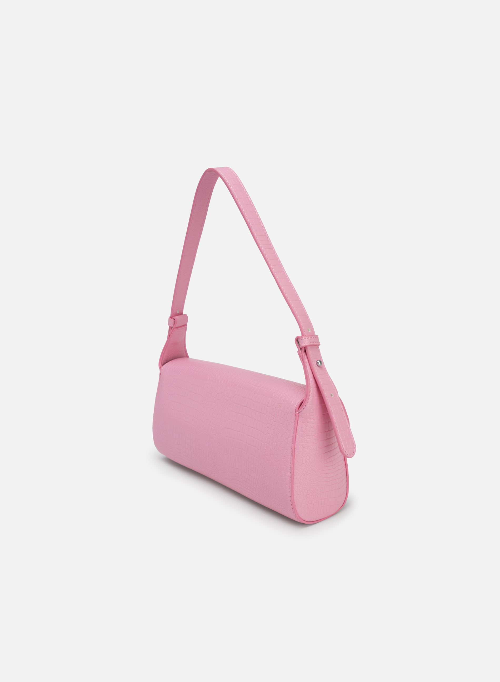 Croc-effect Handbag - SAC 0308 - Pink | VASCARA