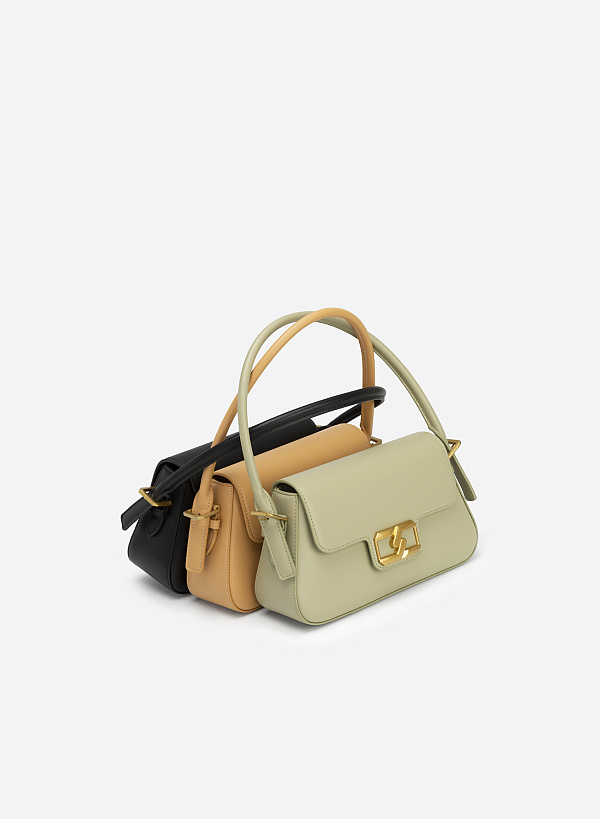 Geometric Lock Belt Handle Premium Hobo Bag - SAC 0311 - Mint - VASCARA