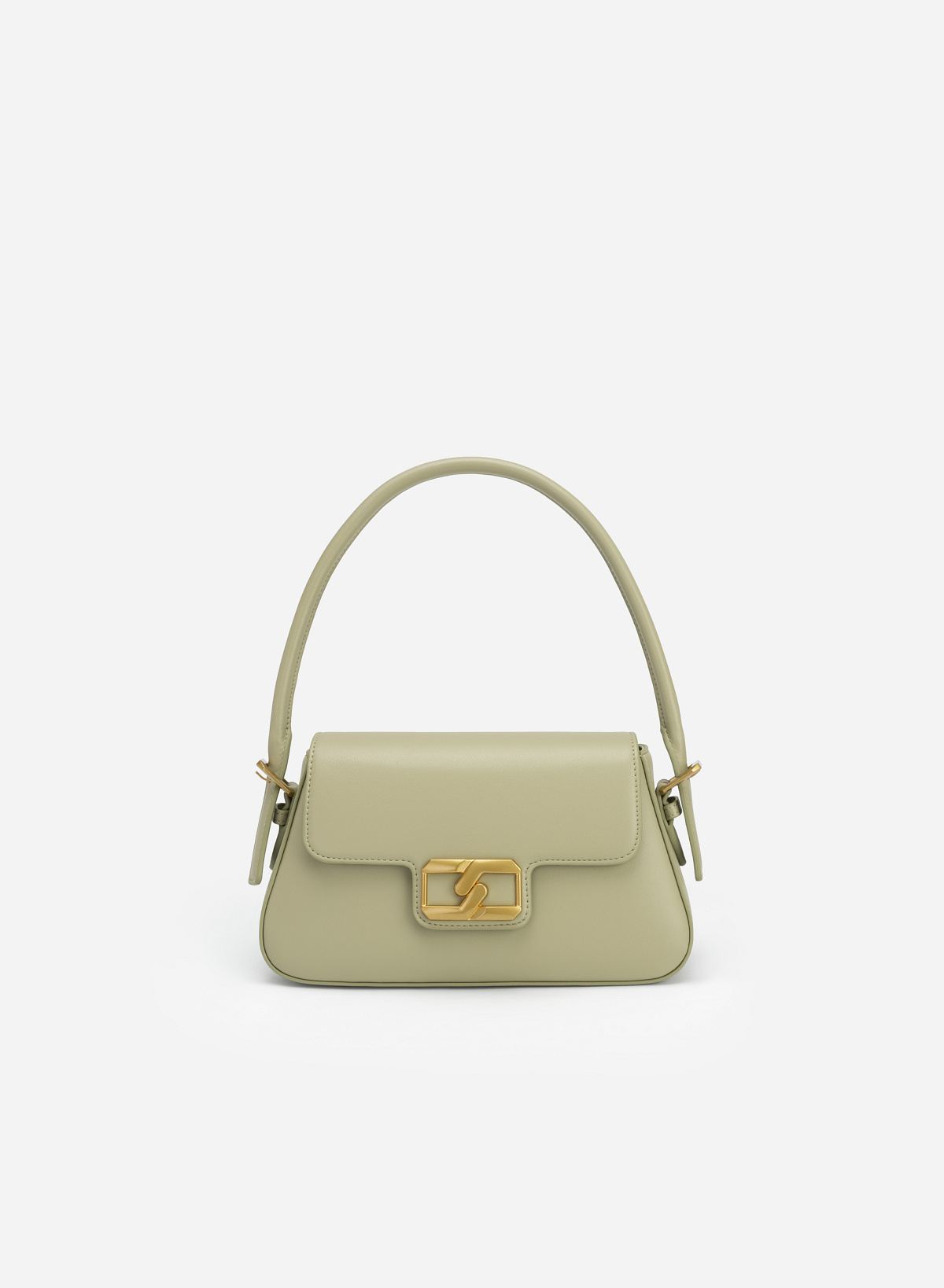 Geometric Lock Belt Handle Premium Hobo Bag - SAC 0311 - Mint - vascara.com